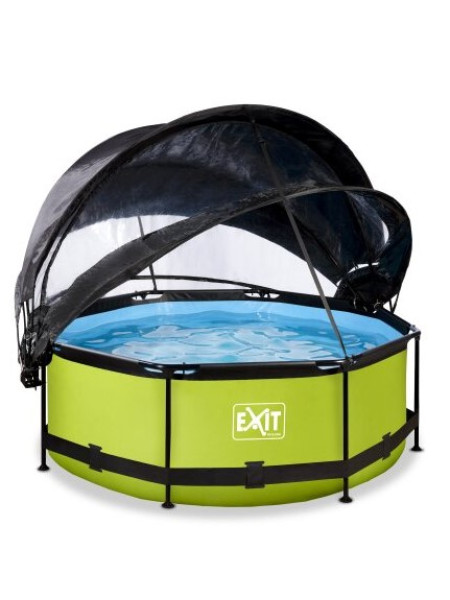 Басейн з куполом і тентом EXIT лайм 244 х 76 см